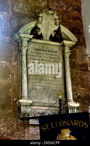 Edward Bonham Memorial, St. Leonard’s Church, Ryton on Dunsmore, Warwickshire, Vereinigtes Königreich Stockfoto