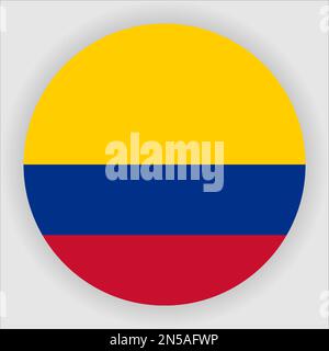 Kolumbien - Symbolvektor Für Flache Abgerundete Flaggen Stock Vektor