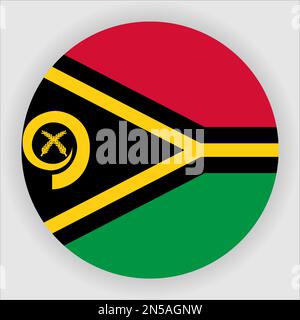 Vanuatu Flacher, Abgerundeter Schaltflächenvektor Stock Vektor