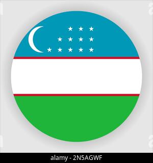 Usbekistan Flacher Symbolvektor Für Abgerundete Flagge Stock Vektor