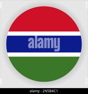 Gambia Flacher, Abgerundeter Symbolschaltflächen-Vektor Stock Vektor