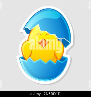 Osteraufkleber Vector, Osterhündchen im Ei Stock Vektor