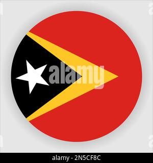 Ost-Timor: Flacher, Gerundeter Schaltflächenvektor Stock Vektor