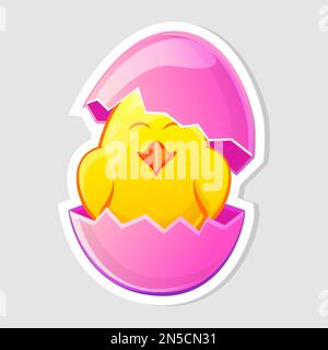 Osteraufkleber Vector, Osterhündchen im Ei Stock Vektor