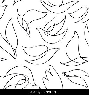 Vektor-Nahtloses Linienmuster. Fliegen, Freiheit, Frieden, minimalistischer Hintergrund. Stock Vektor