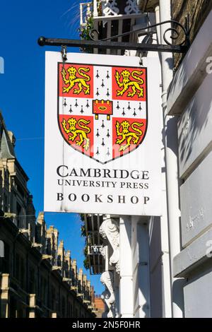 Die Cambridge University Press Bookshop. Stockfoto