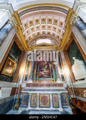 Die Kapelle von Santa Cristina. Die Verherrlichung der Jungfrau von Giuseppe Velasco aus dem Jahr 1633 ist ein Altarbild - die Kathedrale von Palermo, Palermo, Sizilien, Italien. Stockfoto