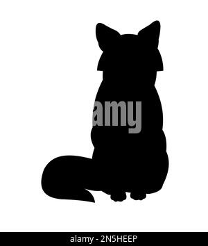 Fuchs sitzt. Tiersilhouette. Ein Wildlife-Bild. Isoliert auf weißem Hintergrund. Vektor. Stock Vektor