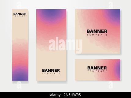 Modernes Bannerdesign Webvorlage Set, Webbanner. Hintergrund für Website-Design, Social-Media-Cover-Werbebanner, Flyer, Einladungskarte Stock Vektor
