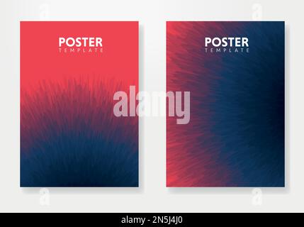 Stilvolle Vorlagen für rot-dunkelblaue Verlaufsbanner, verlaufender Hintergrund für das Deckblatt. Postervorlage. Stock Vektor
