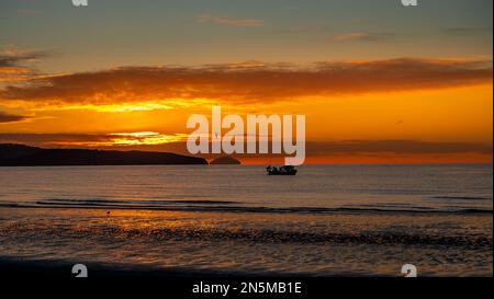 Ayr Bay im Winter-Licht am späten Nachmittag Stockfoto