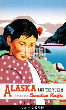 Alaska und der Yukon. Reisen Sie In Den Kanadischen Pazifik. Künstler unbekannt. Poster wurde 1936 in Kanada veröffentlicht. Stockfoto