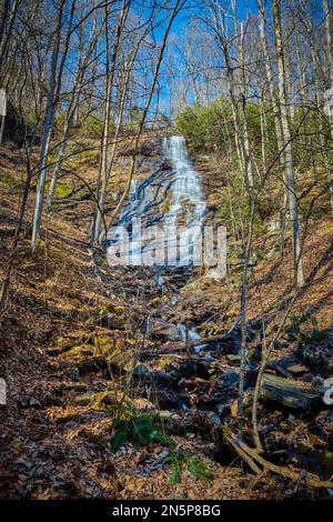 Discovery Falls im Pisgah National Forest, North Carolina. Stockfoto