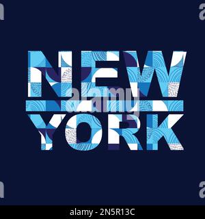 New York Minimalist Typografie Minimalistische Illustration urbanes Poster T-Shirt Grafikdesign Vektor Stock Vektor