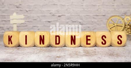 FREUNDLICHKEITSWORT aus Bausteinen Stockfoto