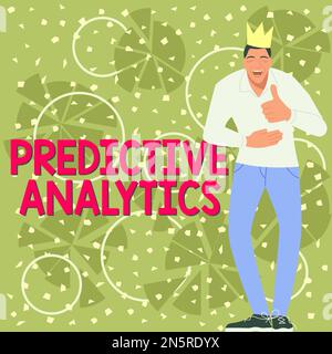 Textunterschrift mit Predictive Analytics. Geschäftsansatz Sammlung optimieren CRM erreichen Kunden identifizieren Stockfoto