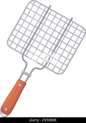 Barbecue-Handraster-Zeichentrickfilm-Ikone. Grill-Werkzeug auf weißem Hintergrund isoliert Stock Vektor