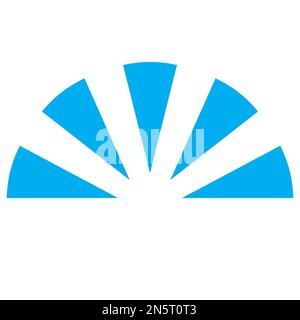 Blau-weiße Vektorgrafik eines Kartensymbols, das einen Blickpunkt angibt Stock Vektor