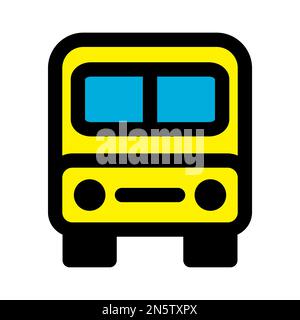 Bussymbollinie isoliert auf weißem Hintergrund. Schwarzer, flacher Klassiker mit modernem Umriss. Lineares Symbol und bearbeitbare Kontur. Einfach und pixelgenau Stock Vektor