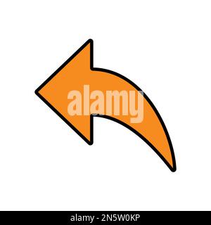 Pfeilsymbol auf weißem Hintergrund isolierte Symbollinie rückgängig machen. Schwarzer, flacher Klassiker mit modernem Umriss. Lineares Symbol und bearbeitbare Kontur. Einfach und Pixel p Stock Vektor