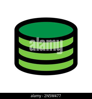 Zeile des Serversymbols isoliert auf weißem Hintergrund. Schwarzer, flacher Klassiker mit modernem Umriss. Lineares Symbol und bearbeitbare Kontur. Einfach und pixelförmig Stock Vektor