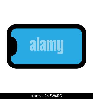 Symbollinie im Querformat des Telefons isoliert auf weißem Hintergrund. Schwarzer, flacher Klassiker mit modernem Umriss. Lineares Symbol und bearbeitbare Kontur. Simple und pi Stock Vektor