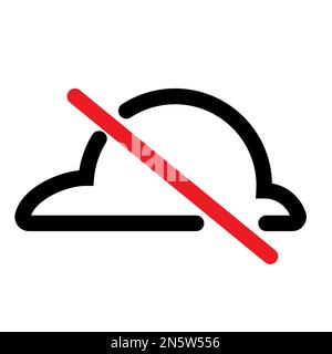 Wolke offline-Symbollinie isoliert auf weißem Hintergrund. Schwarzer, flacher Klassiker mit modernem Umriss. Lineares Symbol und bearbeitbare Kontur. Einfach und pixelig Stock Vektor