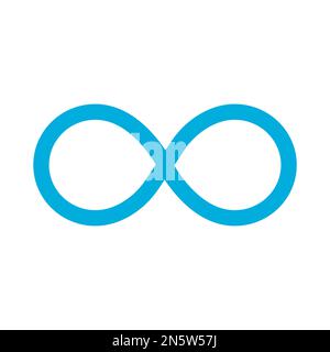 Unendliche Symbollinie isoliert auf weißem Hintergrund. Schwarzer, flacher Klassiker mit modernem Umriss. Lineares Symbol und bearbeitbare Kontur. Einfach und Pixel pro Stock Vektor