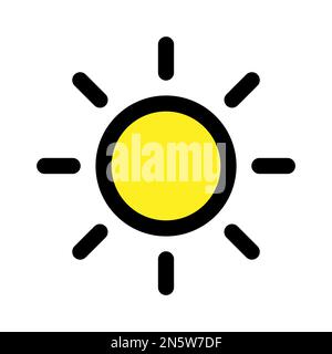 Sonnige Symbollinie isoliert auf weißem Hintergrund. Schwarzer, flacher Klassiker mit modernem Umriss. Lineares Symbol und bearbeitbare Kontur. Einfach und pixelgenau Stock Vektor