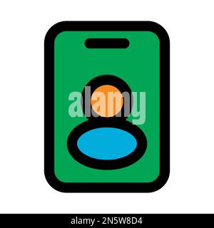 Symbollinie der ID-Karte isoliert auf weißem Hintergrund. Schwarzer, flacher Klassiker mit modernem Umriss. Lineares Symbol und bearbeitbare Kontur. Einfach und Pixelleistung Stock Vektor