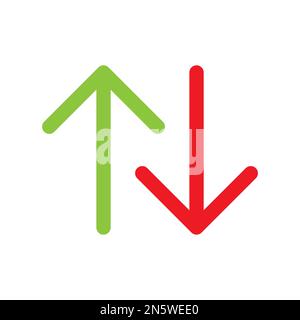 Vertauschen Sie die vertikale Pfeilsymbollinie, die auf weißem Hintergrund isoliert ist. Schwarzer, flacher Klassiker mit modernem Umriss. Lineares Symbol und bearbeitbare Kontur. Einfach ein Stock Vektor