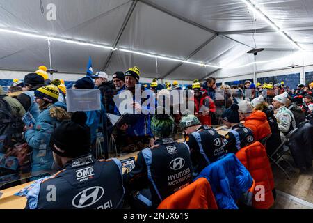 Ambiance während der Rally Sweden 2023, 2. Runde der WRC World Rally Car Championship 2023, vom 9. Bis 12. Februar 2023 in Umea, Vasterbotten County, Schweden - Photo Nikos Katikis / DPPI Stockfoto