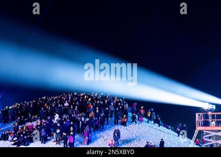 Ambiance während der Rally Sweden 2023, 2. Runde der WRC World Rally Car Championship 2023, vom 9. Bis 12. Februar 2023 in Umea, Vasterbotten County, Schweden - Photo Nikos Katikis / DPPI Stockfoto