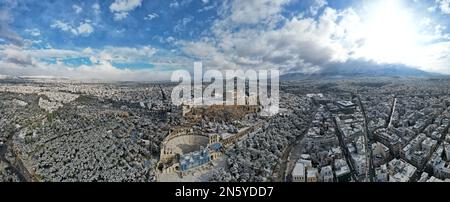 Akropolis Athen Dji Mavic 2 Pro Stockfoto