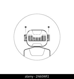 KI-Technologie für künstliche Intelligenz Hi-Tech-Business-Symbol. Offenes Ai-Symbol, intelligenter Roboter, Roboterfigur auf weißem Hintergrund, abstrakt, Vektor. Design Stock Vektor