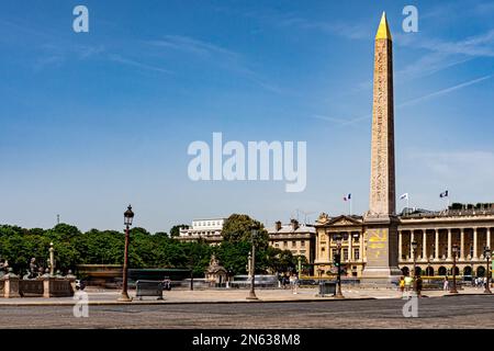 Place de la Concorde und Hotel Crillon in Paris Stockfoto