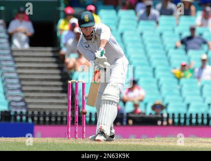 Australien und Südafrika haben im dritten und letzten Test auf dem Sydney Cricket Ground ein gezogenes Spiel gespielt, mit Simon Harmer, wo: Sydney, Australien, wenn: 08. Januar 2023 Kredit: WENN Stockfoto