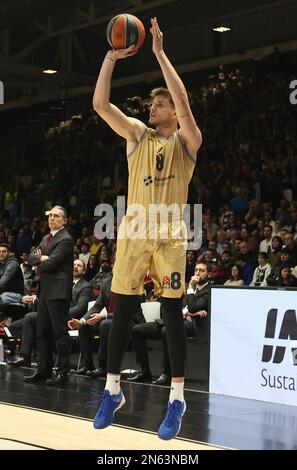 Bologna, Italien. 09. Februar 2023. Sergi Martinez (FC Barcelona) während des Euroleague Basketball-Meisterschaftsspiels Segafredo Virtus Bologna gegen FC Barcelona - Bologna, Italien, 09. Februar 2023 in der Segafredo Arena Credit: Independent Photo Agency/Alamy Live News Stockfoto