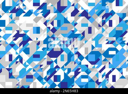 Abstraktes graues blaues Quadrat, Hintergrund mit geometrischer Textur, Polygonmuster, Verlaufsmosaik Stockfoto