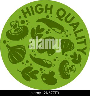 Hochwertiges Produkt, leckere Gemüsezutat Stock Vektor