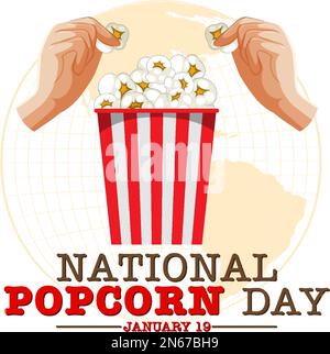 National Popcorn Day Banner Design Illustration Stock Vektor