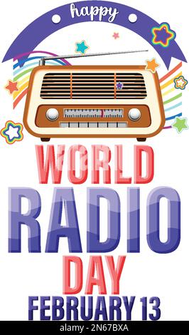 Illustration des World Radio Day Banners Stock Vektor