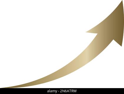 Goldener Gradientenpfeil, der aufsteigend ist. Bild des Geschäftserfolgs. Stock Vektor