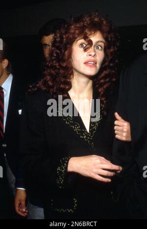 Julia Roberts bei der Steel Magnolias Premiere am 9. November 1989 im Cineplex Odeon Century Plaza Cinemas in Century City, Kalifornien Kredit: Ralph Dominguez/MediaPunch. Stockfoto