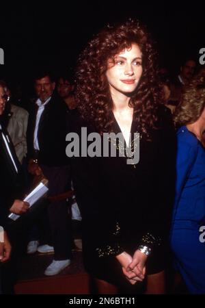 Julia Roberts bei der Steel Magnolias Premiere am 9. November 1989 im Cineplex Odeon Century Plaza Cinemas in Century City, Kalifornien Kredit: Ralph Dominguez/MediaPunch. Stockfoto