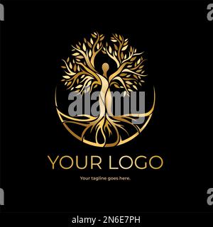 Body-Logo-Design. Silhouette für Frauen, Beauty-Logo, Logo Stock Vektor