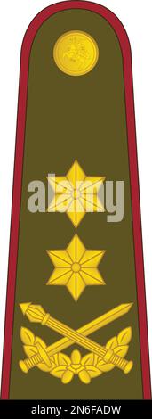 Abzeichen des Militäroffiziers der litauischen GENEROLAS MAJORAS (GENERALMAJOR) Stock Vektor