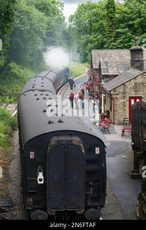 Haworth Station an der Keighley and Worth Valley Railway Line, Haworth, Yorkshire, England Stockfoto