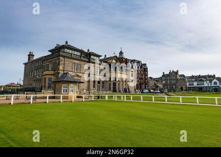 Clubhaus des alten Golfplatzes, St. Andrews, Schottland, Großbritannien Stockfoto
