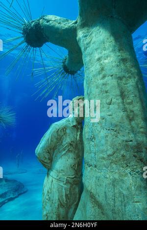 Museum für Unterwasserskulptur Ayia Napa (MUSAN), Kunstarbeiten Bildhauer Jason deCaires Taylor. Mittelmeer, Ayia Napa, Zypern Stockfoto